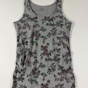 Motherhood Maternity Floral Tank Top | Size L | Purple Gray Sleeveless